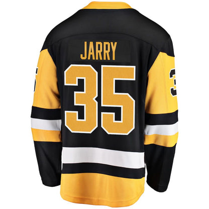 P.Penguins #35 Tristan Jarry Fanatics Branded Home Breakaway Player Jersey Black Stitched American Hockey Jerseys - Main View