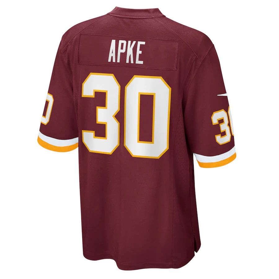 W.Football Team #30 Troy Apke Burgundy Game Player Jersey Stitched American Football Jerseys - Main View