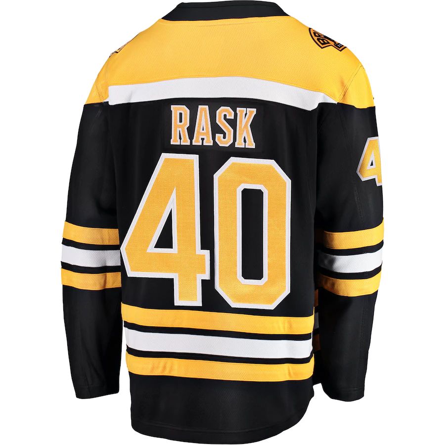 B.Bruins #40 Tuukka Rask Fanatics Branded Breakaway Player Jersey Black Stitched American Hockey Jerseys - Main View