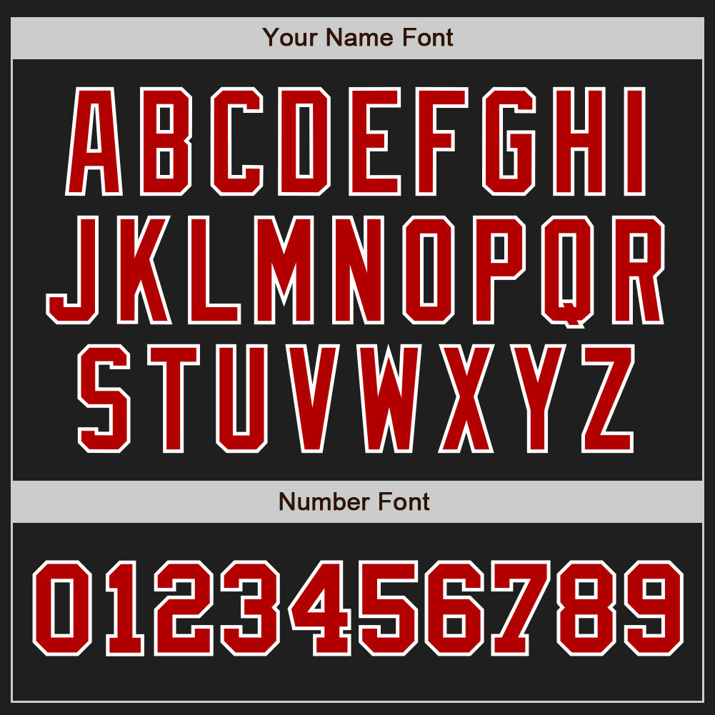 Custom Black Red-White Authentic Two Tone Baseball Jersey view 5
