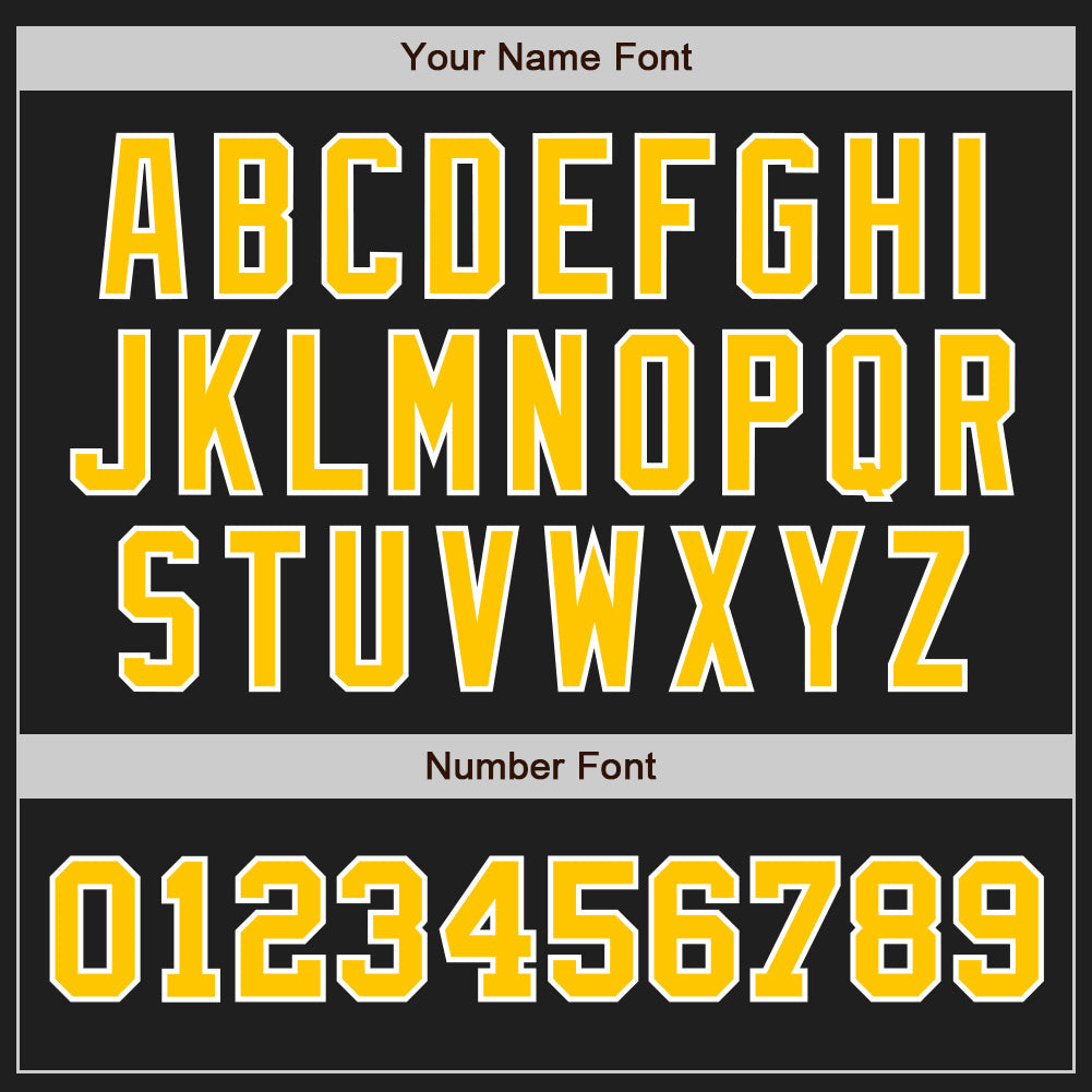 Custom Black Gold-White Authentic Two Tone Baseball Jersey view 5