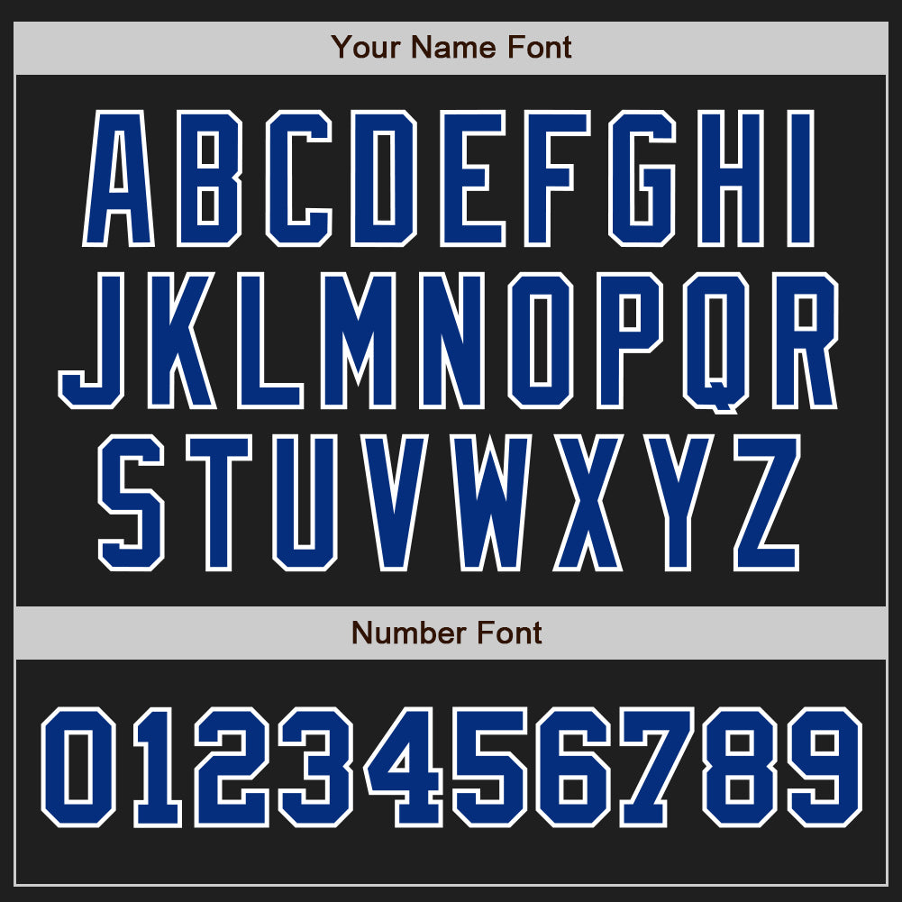 Custom Black Royal-White Authentic Two Tone Baseball Jersey view 5