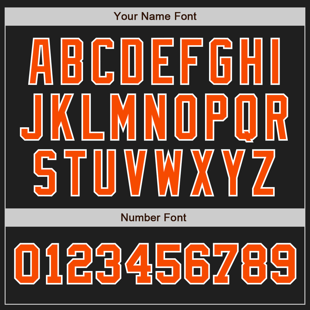 Custom Black Orange-White Authentic Two Tone Baseball Jersey view 5