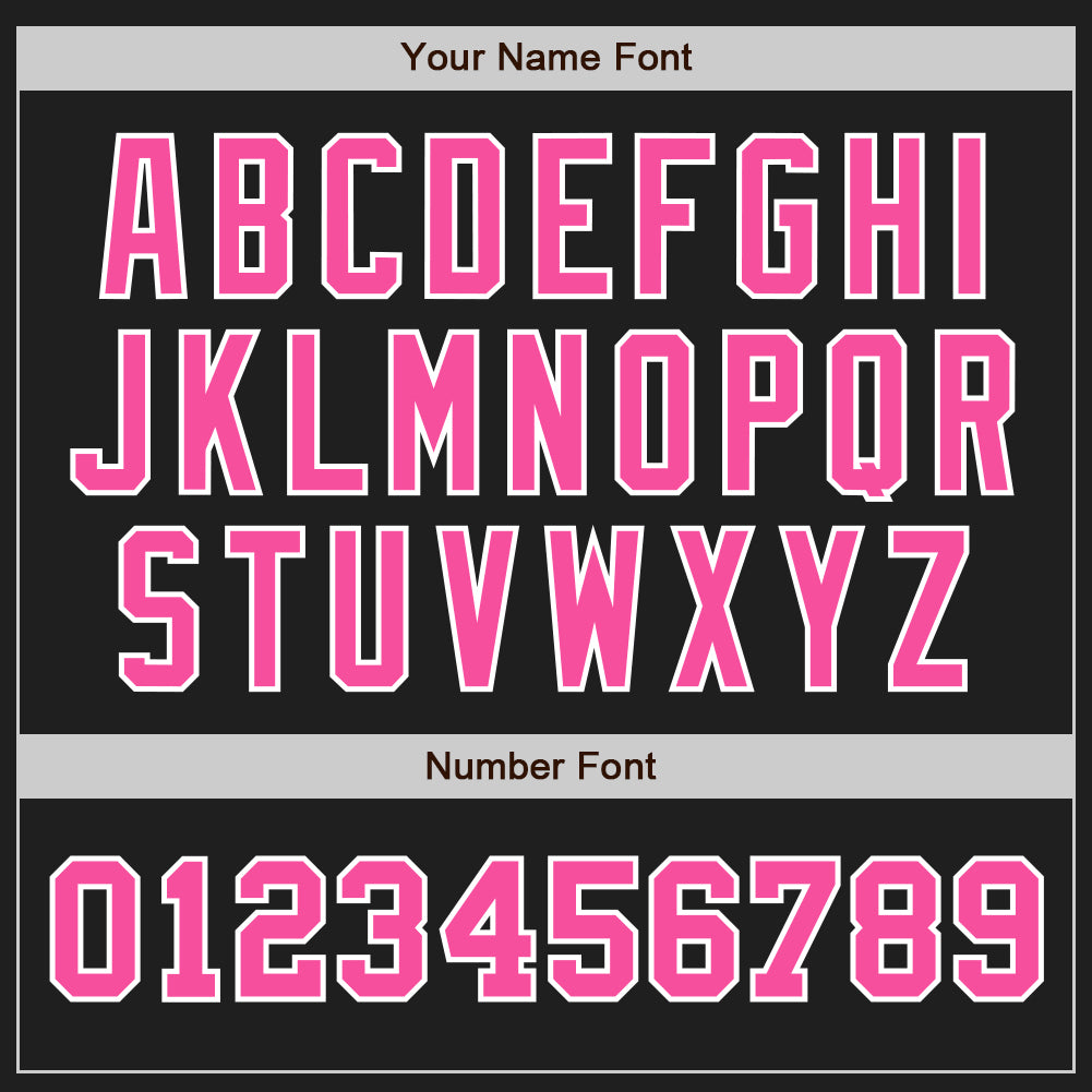Custom Black Pink-White Authentic Two Tone Baseball Jersey view 5