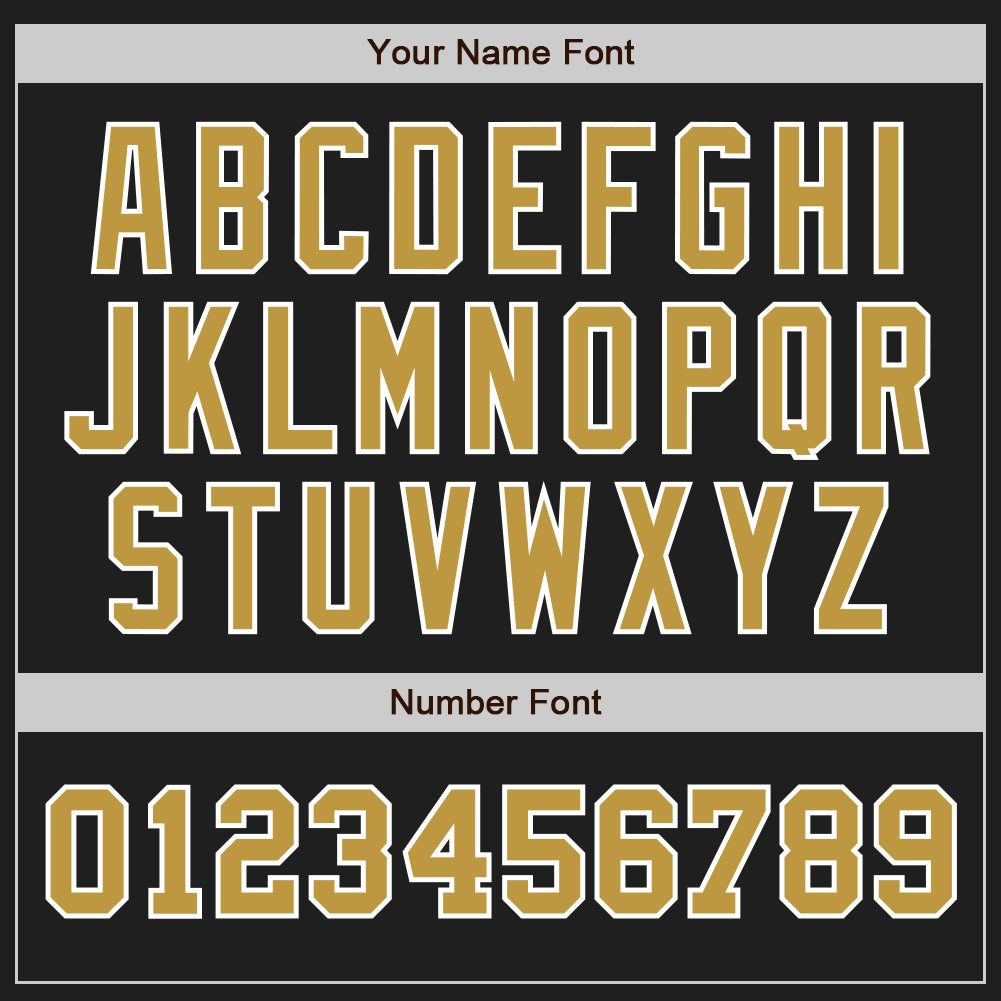 Custom Black Old Gold-White Authentic Two Tone Baseball Jersey view 5