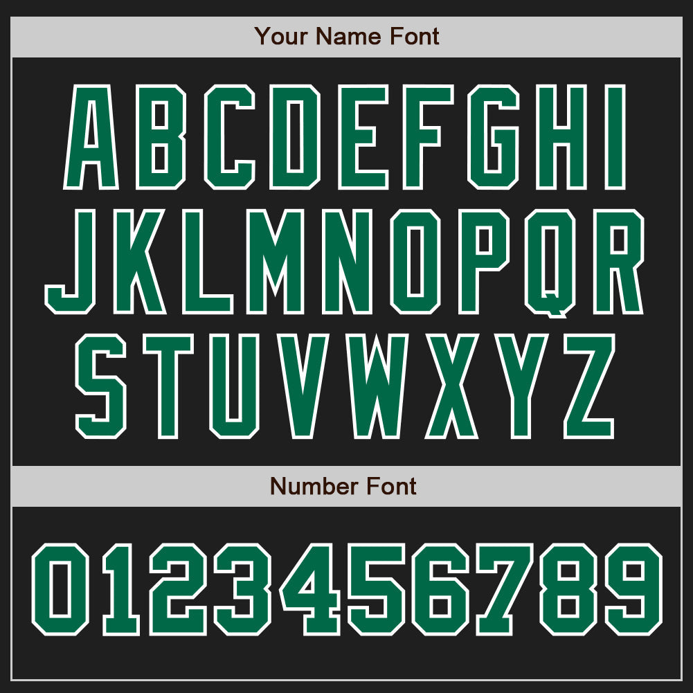 Custom Black Kelly Green-White Authentic Two Tone Baseball Jersey view 5