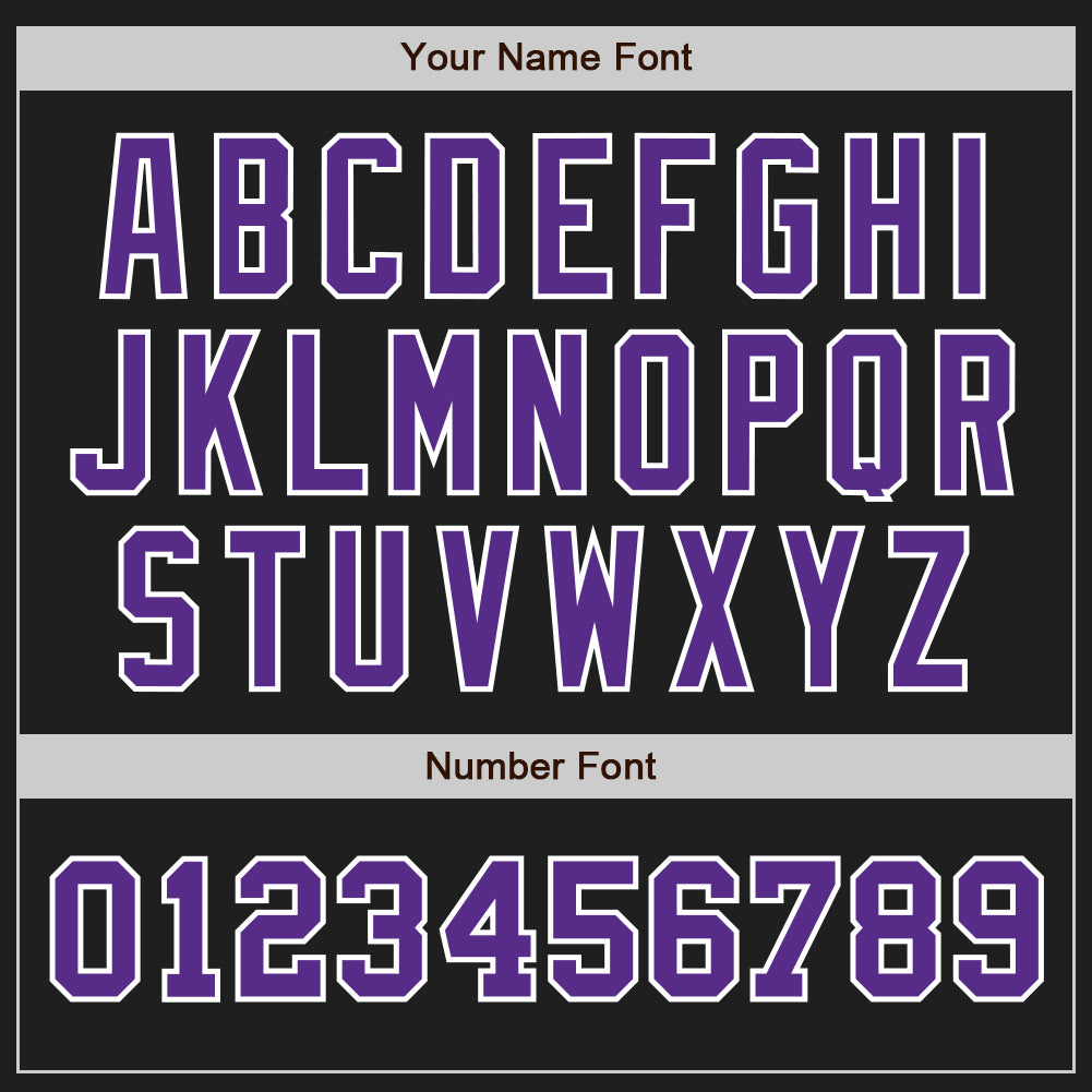 Custom Black Purple-White Authentic Two Tone Baseball Jersey view 5