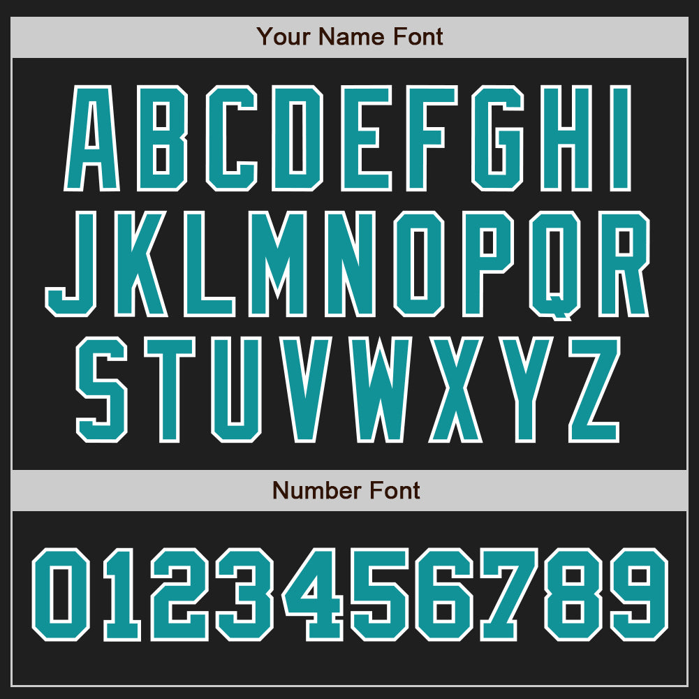 Custom Black Teal-White Authentic Two Tone Baseball Jersey view 5