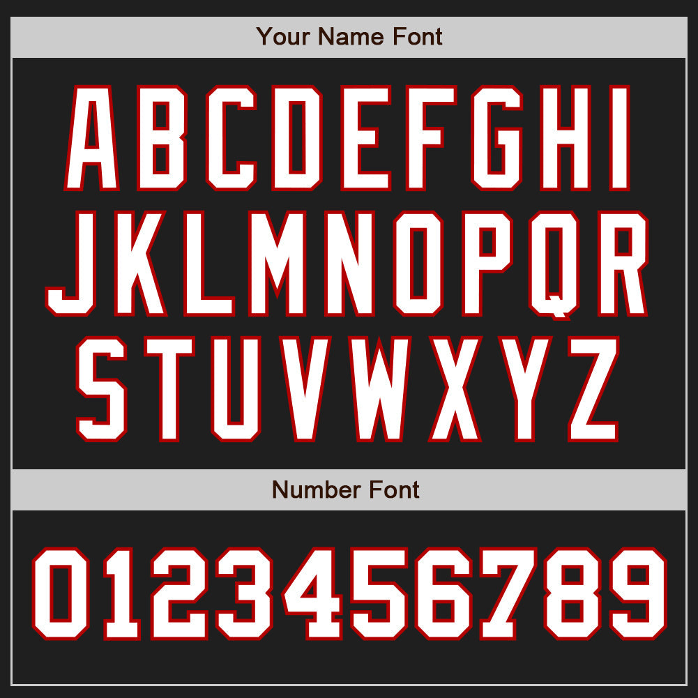 Custom Black White-Red Authentic Two Tone Baseball Jersey view 5