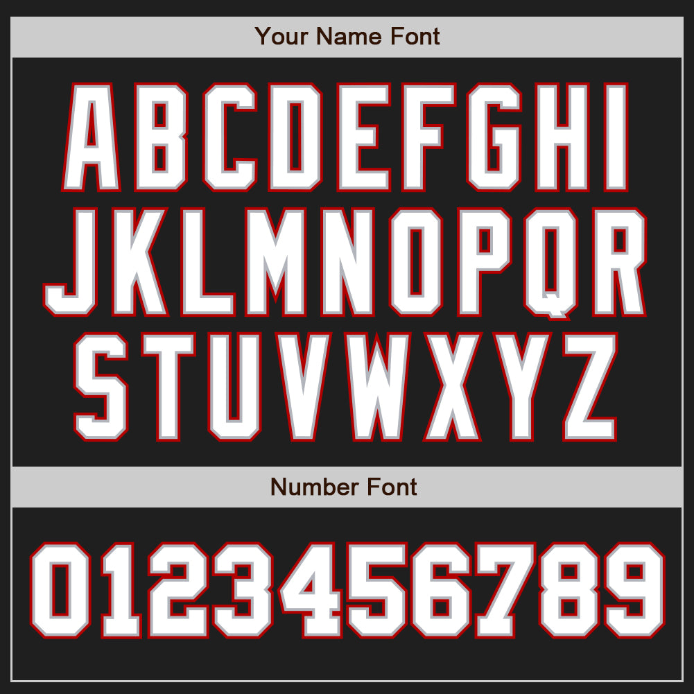 Custom Black White-Red Authentic Two Tone Baseball Jersey view 5