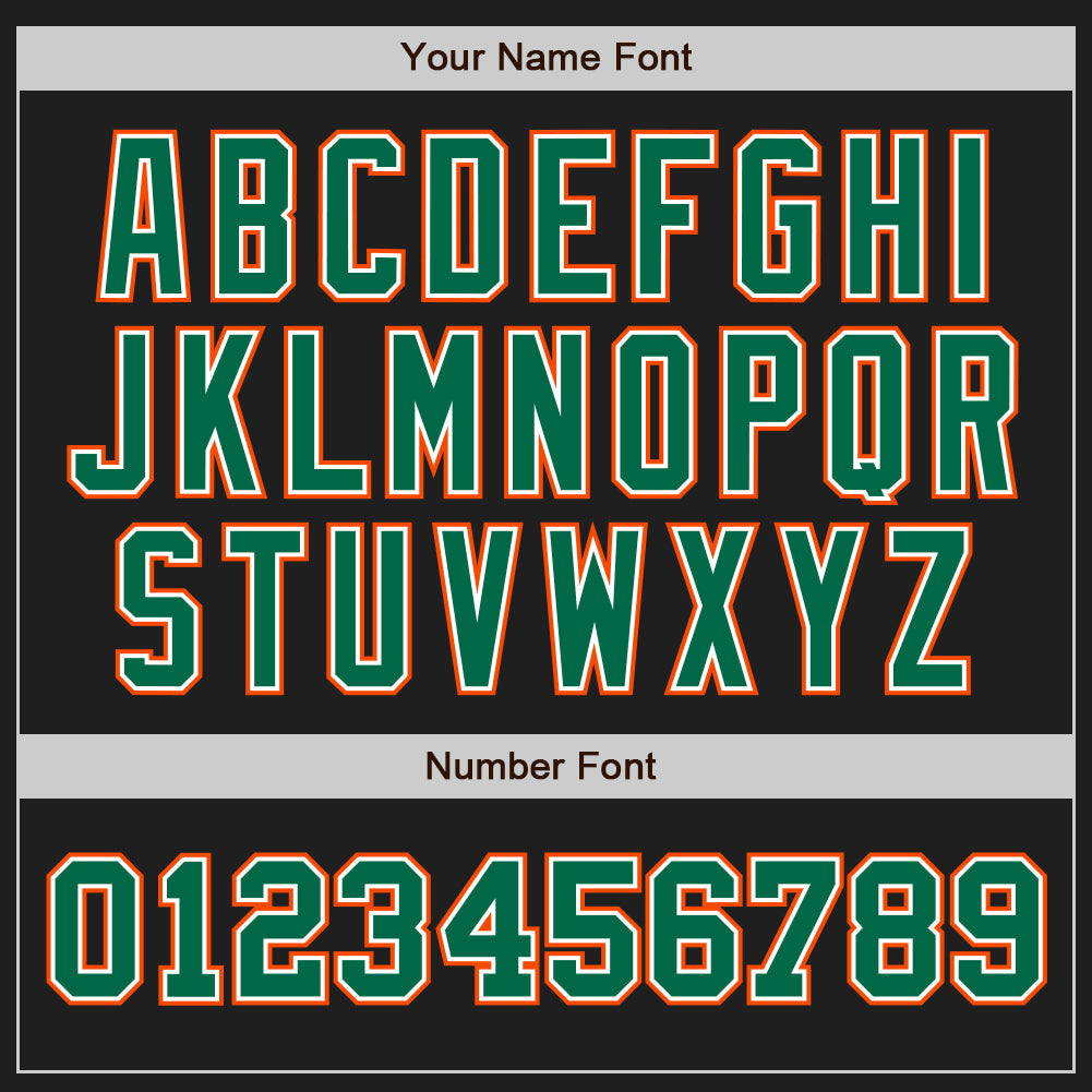 Custom Black Kelly Green-Orange Authentic Two Tone Baseball Jersey view 5