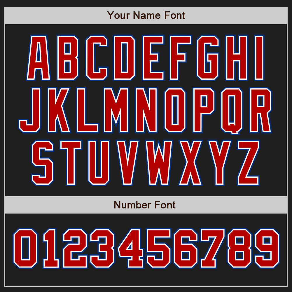 Custom Black Red-Royal Authentic Two Tone Baseball Jersey view 5