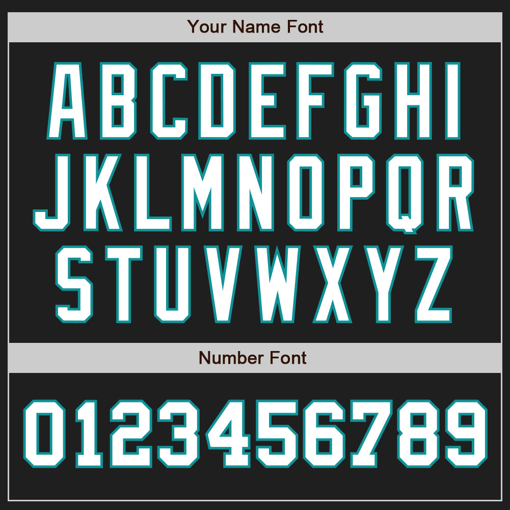 Custom Black White-Teal Authentic Two Tone Baseball Jersey view 5