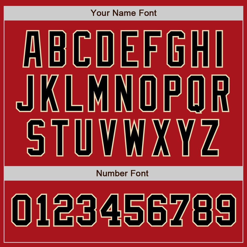 Custom Red Black-Cream Authentic Two Tone Baseball Jersey view 5