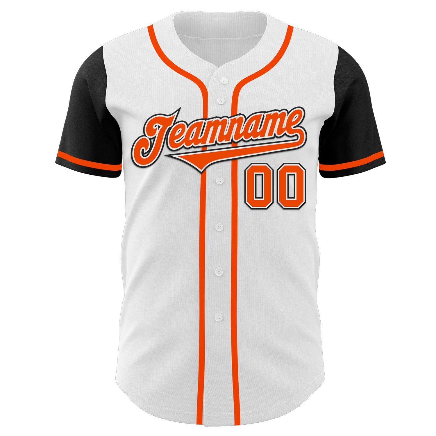Custom White Orange-Black Authentic Two Tone Baseball Jersey view 2