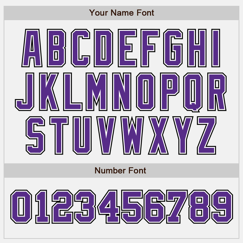 Custom White Purple-Black Authentic Two Tone Baseball Jersey view 5