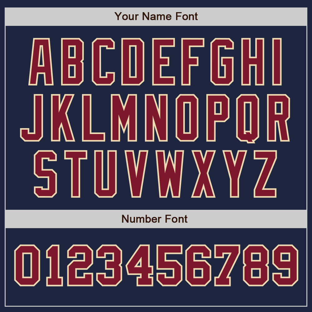 Custom Navy Crimson-Cream Authentic Two Tone Baseball Jersey view 5
