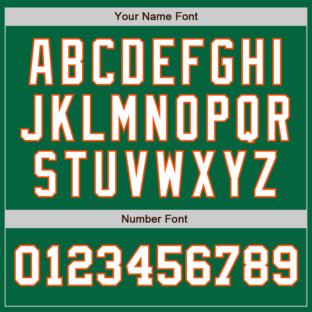 Custom Kelly Green White-Orange Authentic Two Tone Baseball Jersey view 5