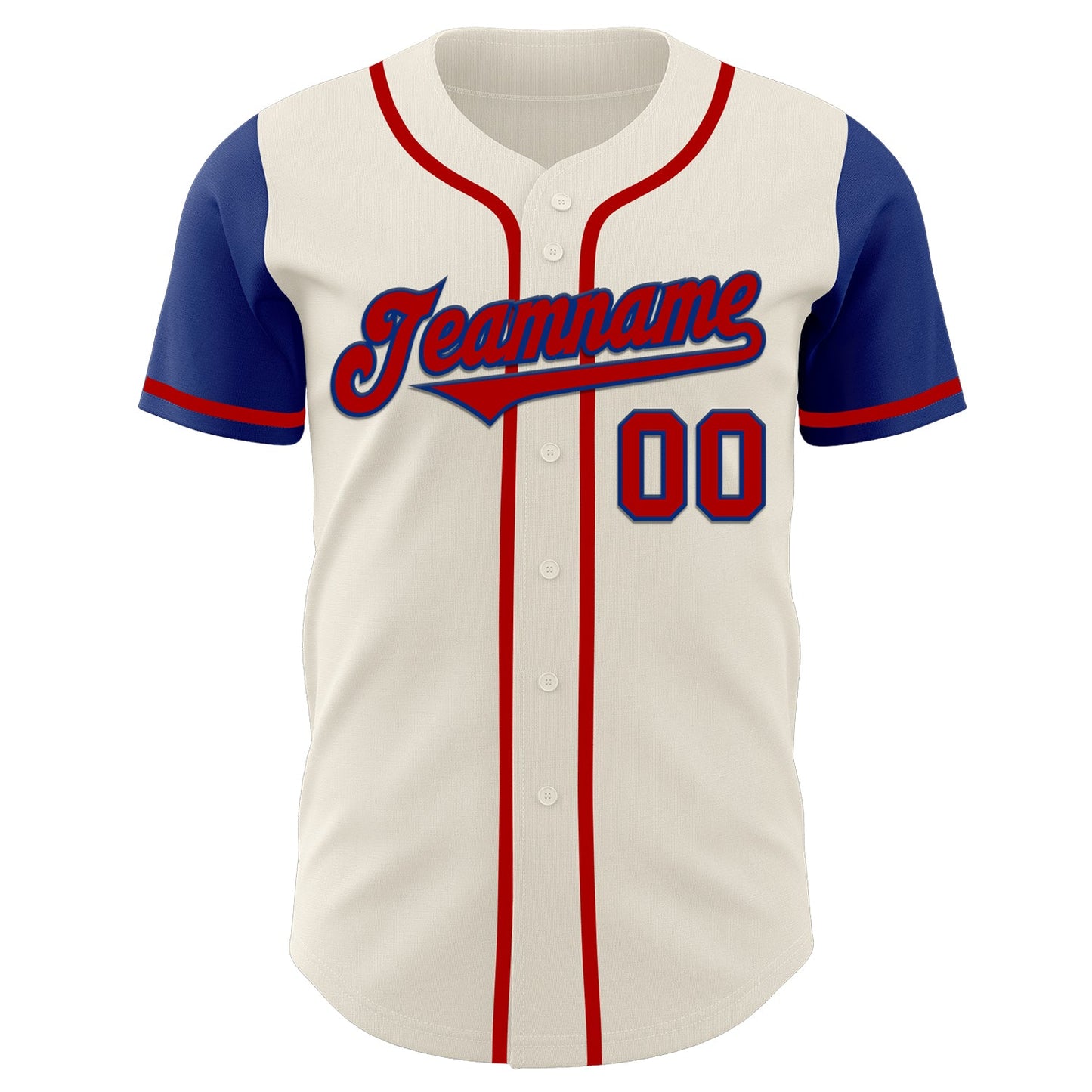 Custom Cream Red-Royal Authentic Two Tone Baseball Jersey view 2