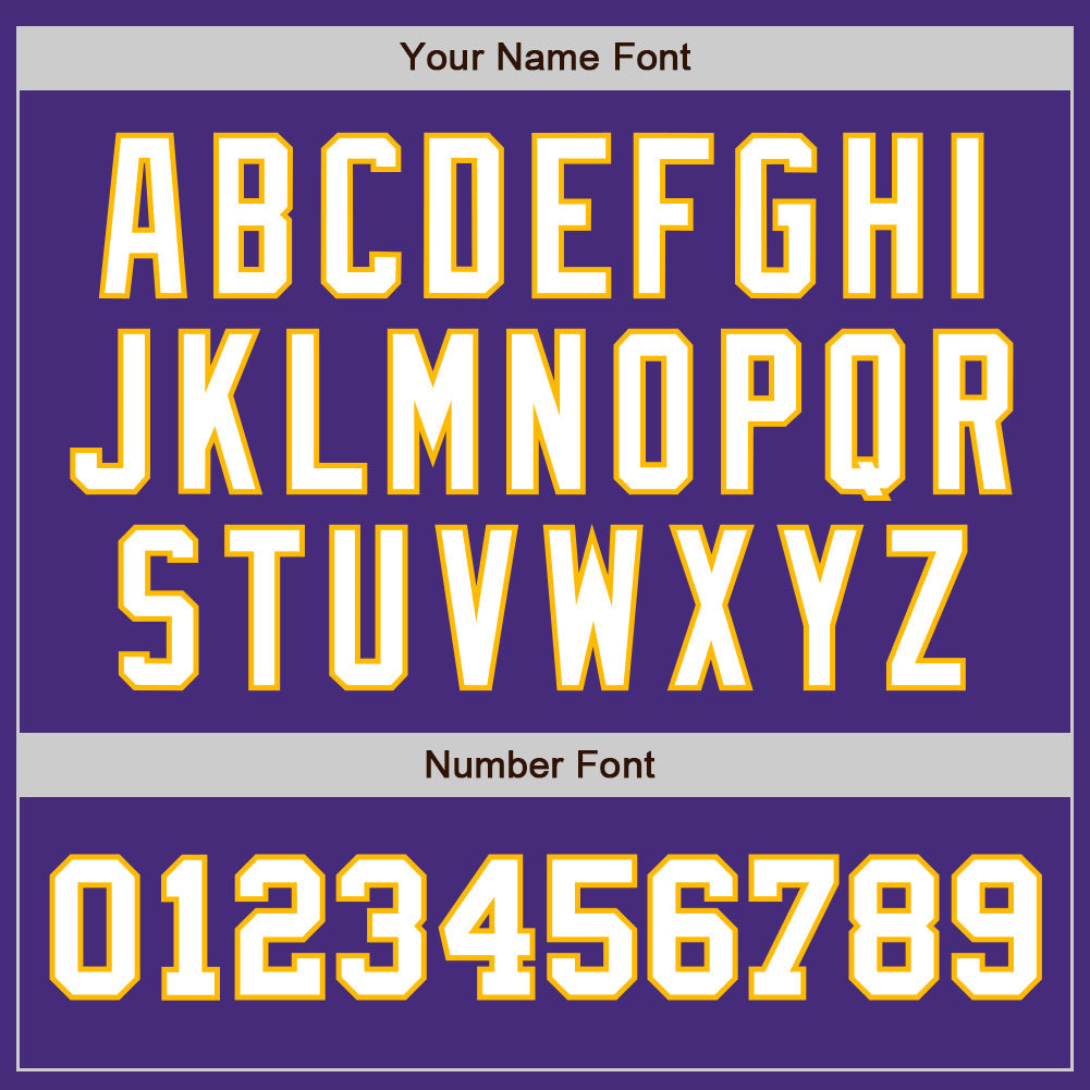 Custom Purple White-Gold Authentic Two Tone Baseball Jersey view 5
