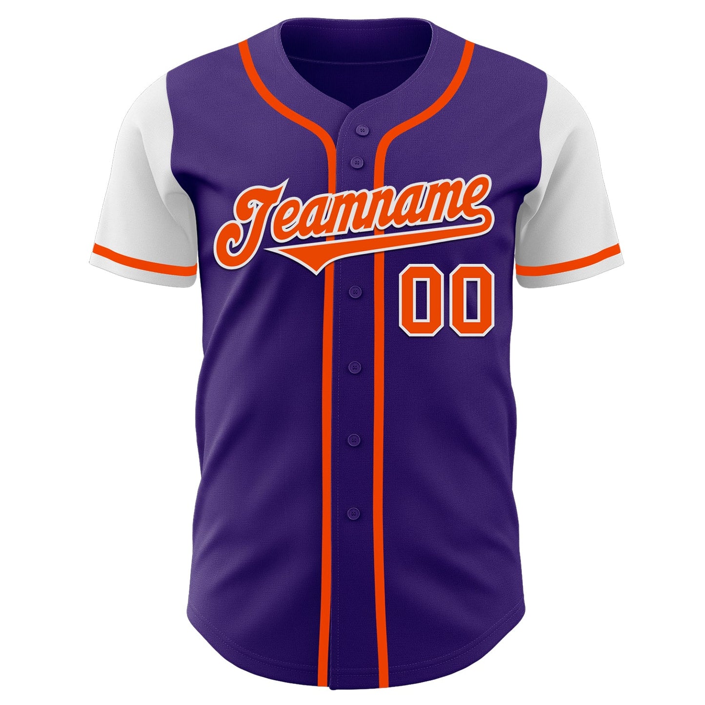 Custom Purple Orange-White Authentic Two Tone Baseball Jersey view 2