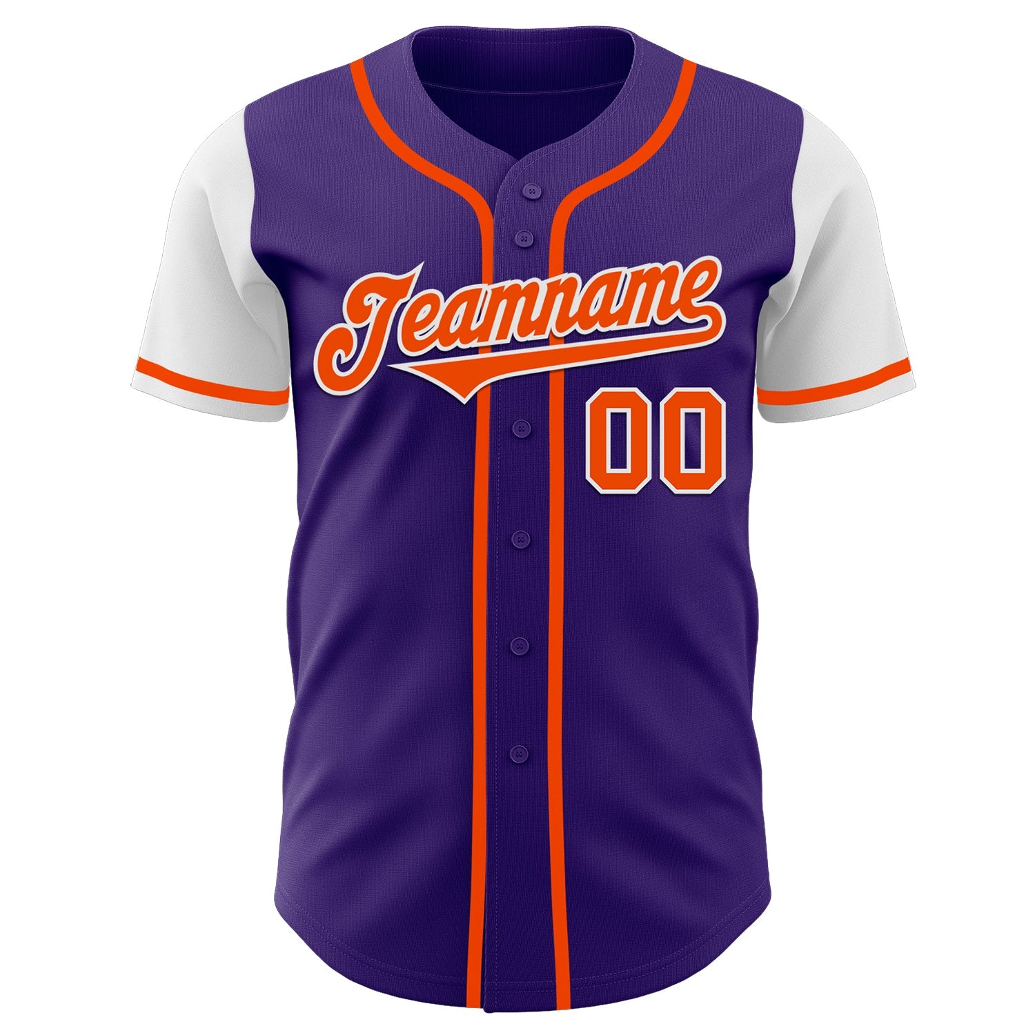 Custom Purple Orange-White Authentic Two Tone Baseball Jersey view 2