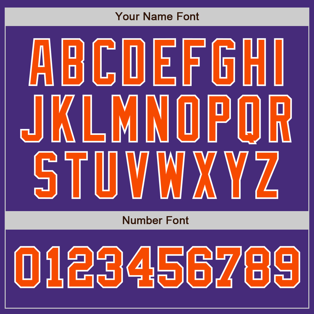 Custom Purple Orange-White Authentic Two Tone Baseball Jersey view 5
