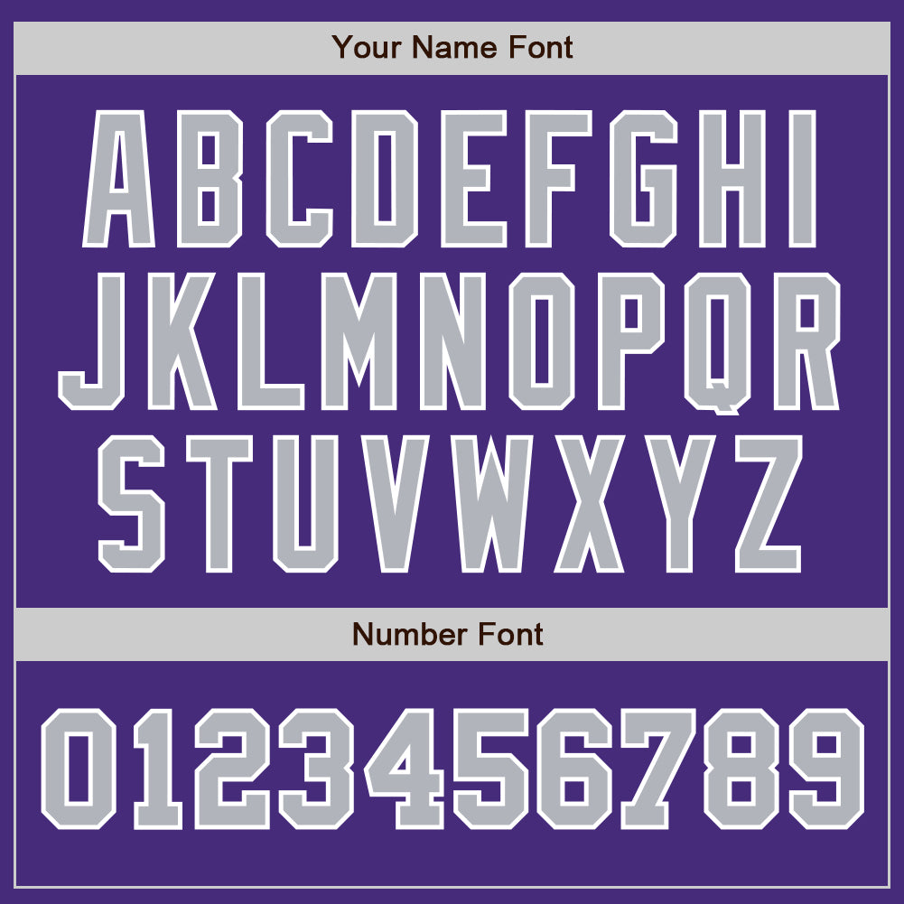 Custom Purple Gray-White Authentic Two Tone Baseball Jersey view 5