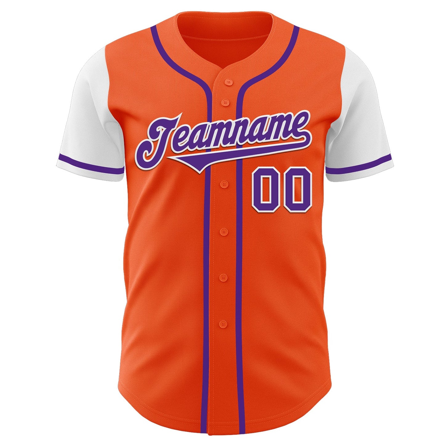 Custom Orange Purple-White Authentic Two Tone Baseball Jersey view 2