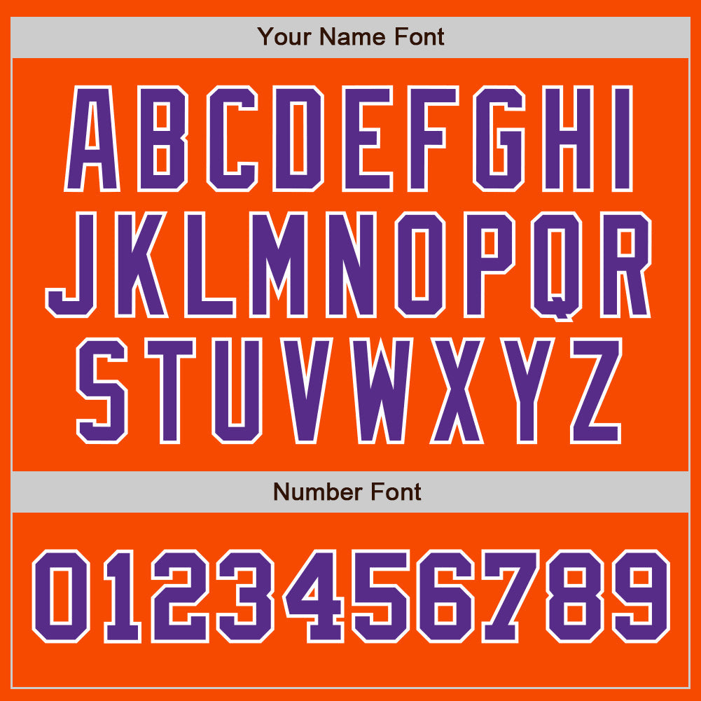 Custom Orange Purple-White Authentic Two Tone Baseball Jersey view 5