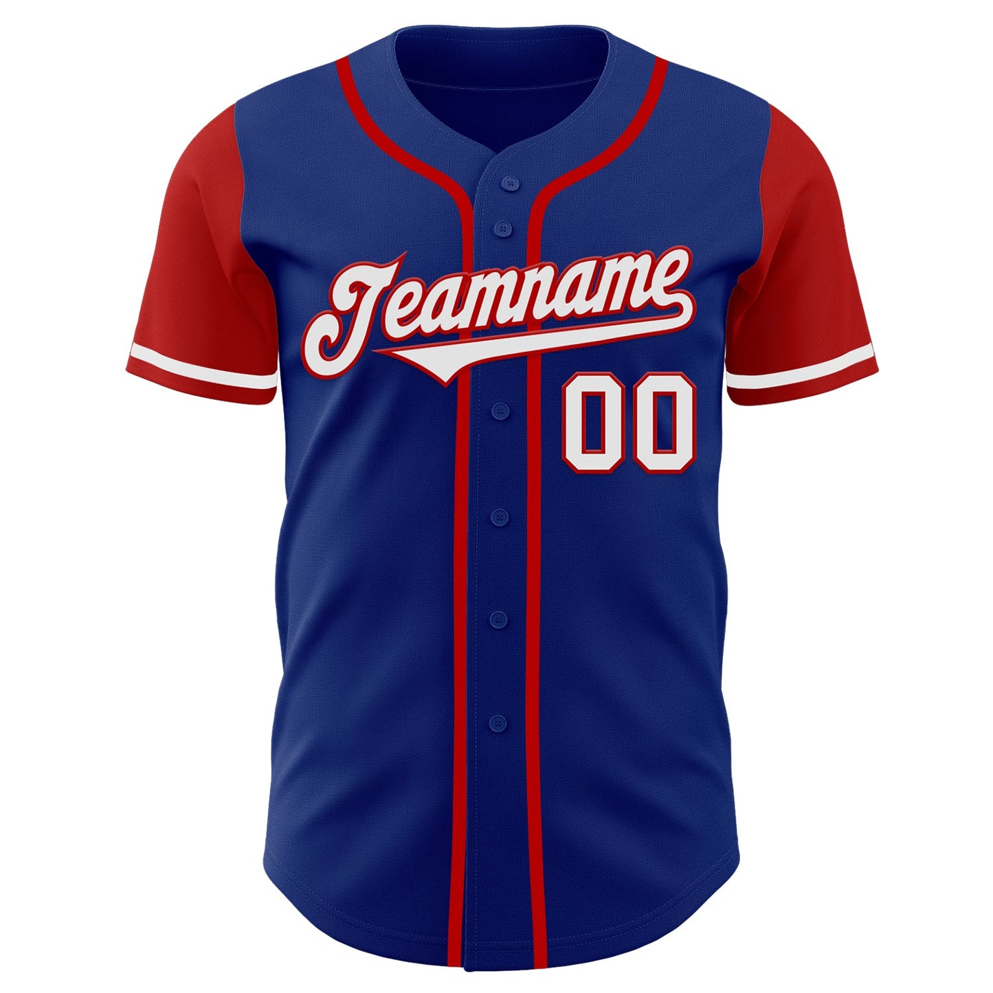 Custom Royal White-Red Authentic Two Tone Baseball Jersey view 2