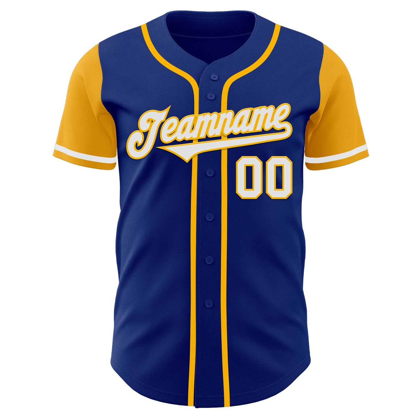 Custom Royal White-Gold Authentic Two Tone Baseball Jersey view 2