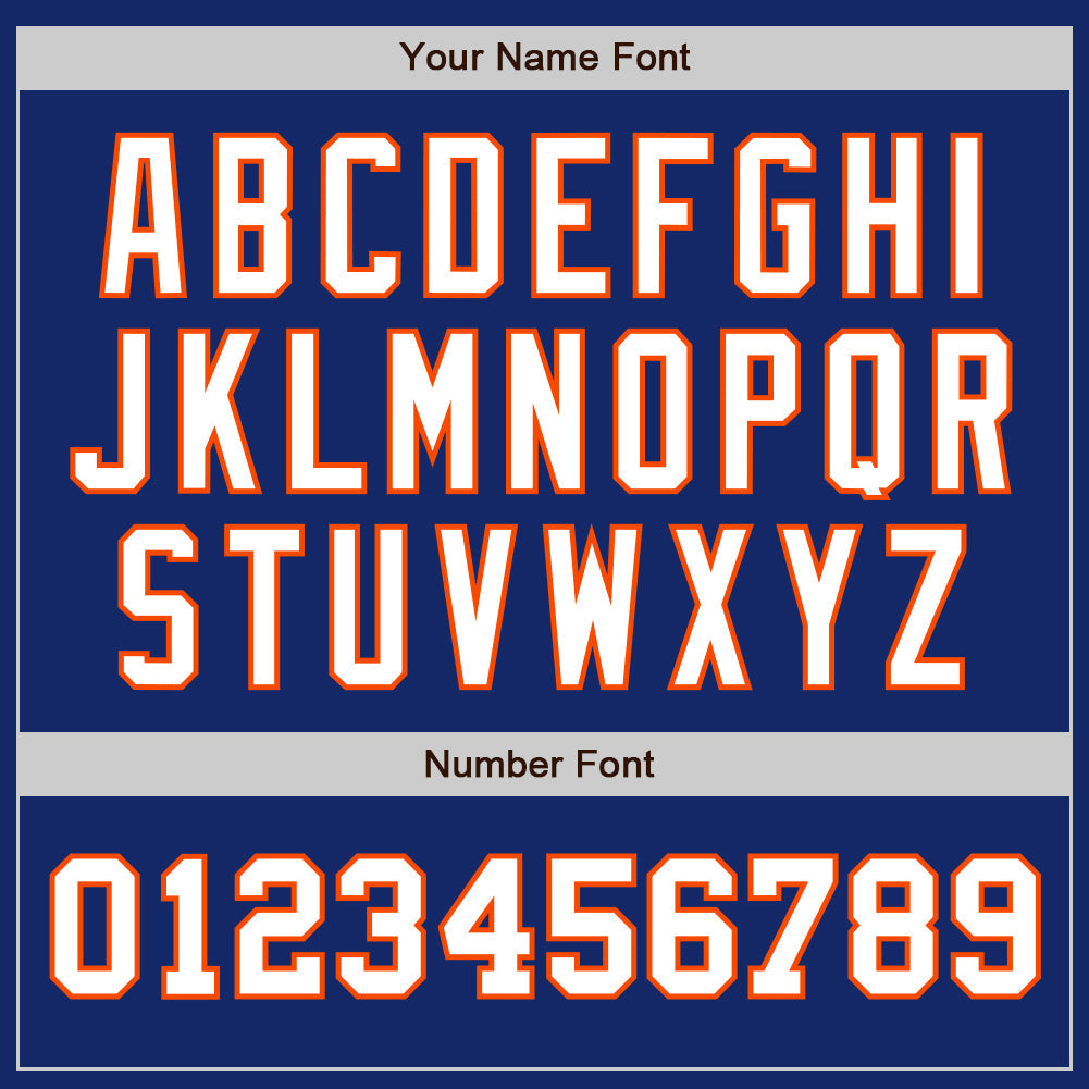 Custom Royal White-Orange Authentic Two Tone Baseball Jersey view 5