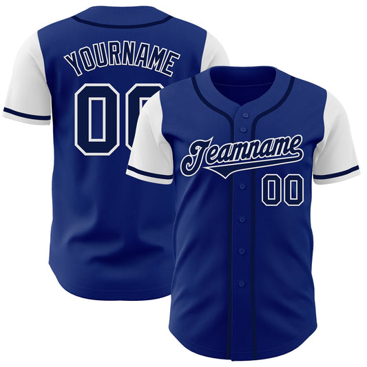 Custom Royal Navy-White Authentic Two Tone Baseball Jersey - Main View