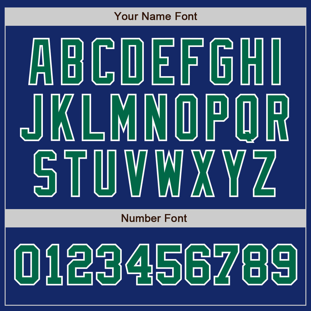 Custom Royal Kelly Green-White Authentic Two Tone Baseball Jersey view 5