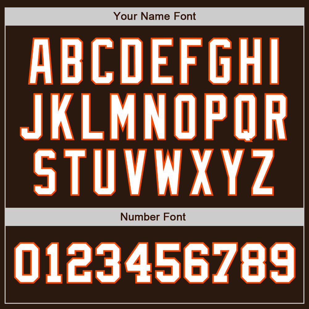 Custom Brown White-Orange Authentic Two Tone Baseball Jersey view 5