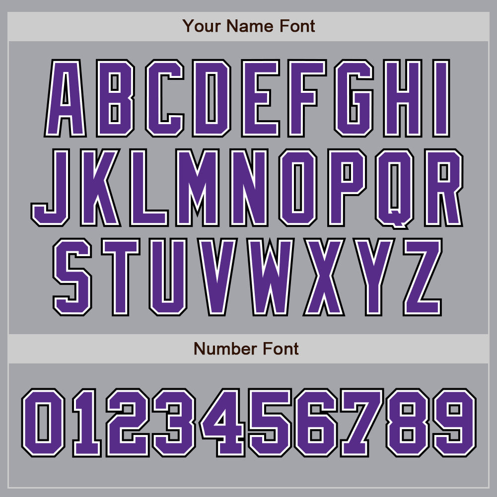 Custom Gray Purple-Black Authentic Two Tone Baseball Jersey view 5