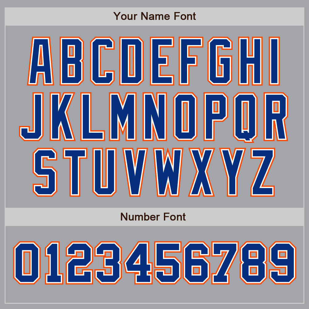 Custom Gray Royal-Orange Authentic Two Tone Baseball Jersey view 5