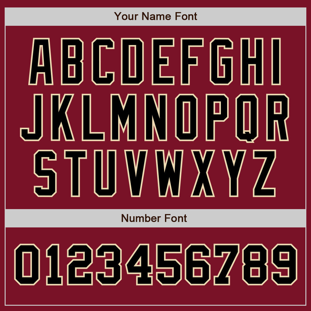 Custom Crimson Black-Cream Authentic Two Tone Baseball Jersey view 5