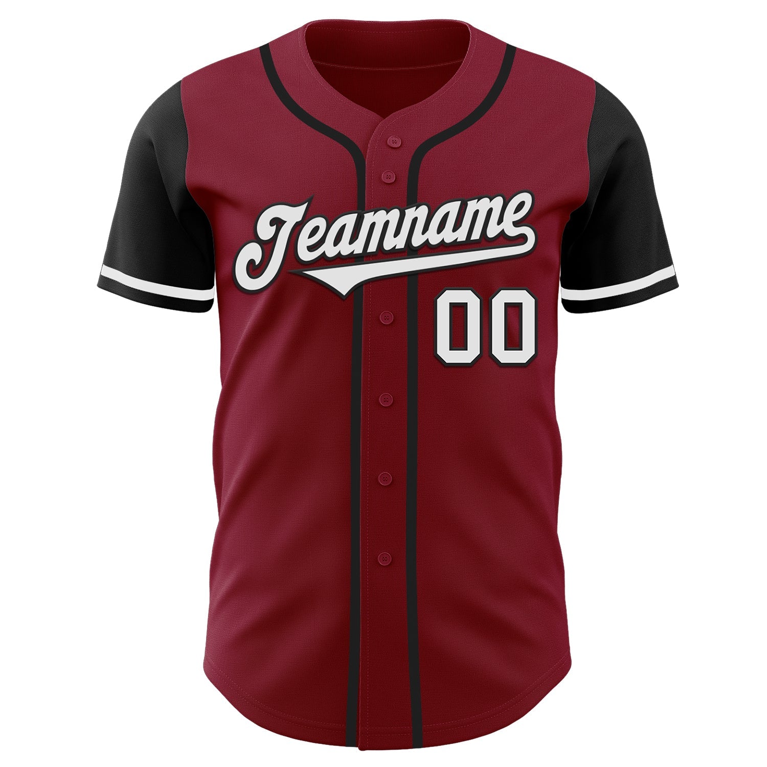 Custom Crimson White-Black Authentic Two Tone Baseball Jersey view 2