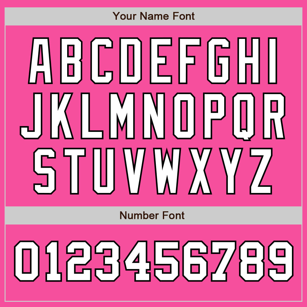 Custom Pink White-Black Authentic Two Tone Baseball Jersey view 5