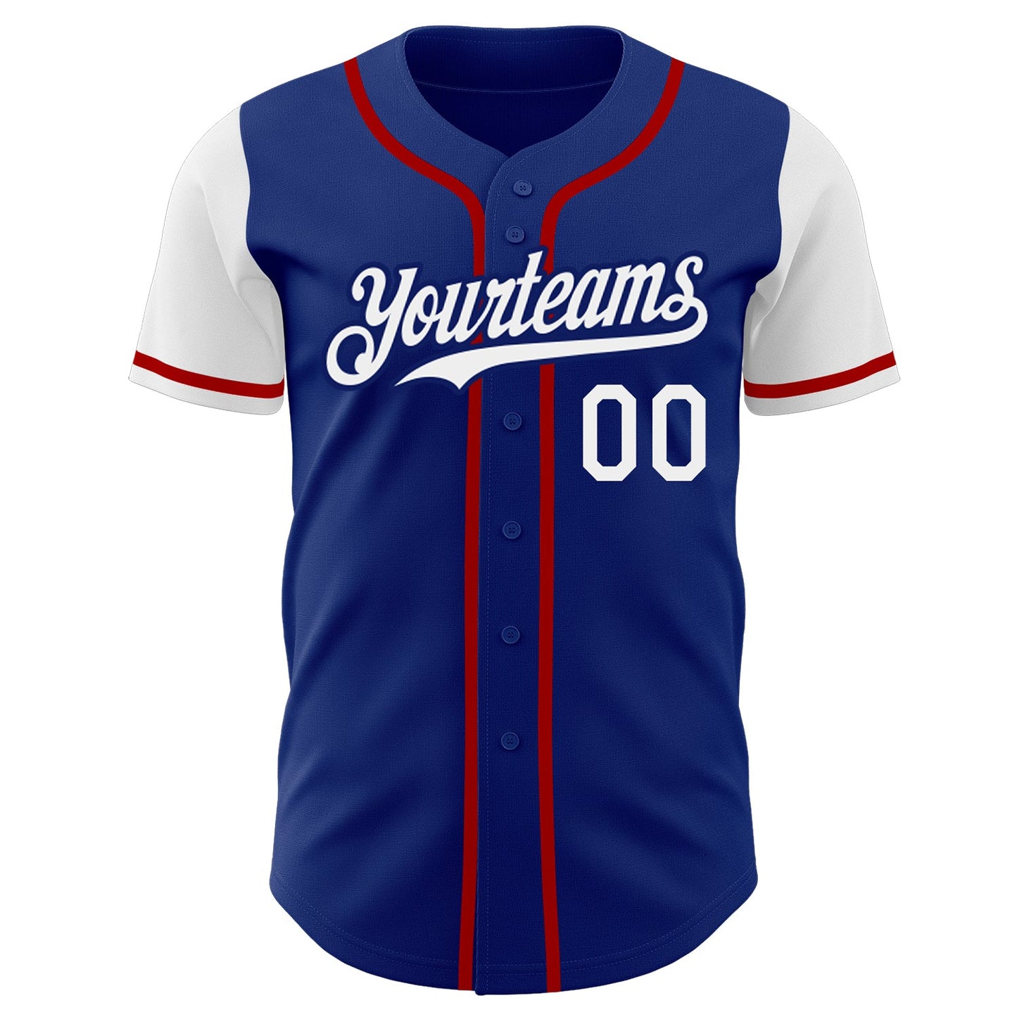 Custom Royal White-Red Authentic Two Tone Baseball Jersey view 2