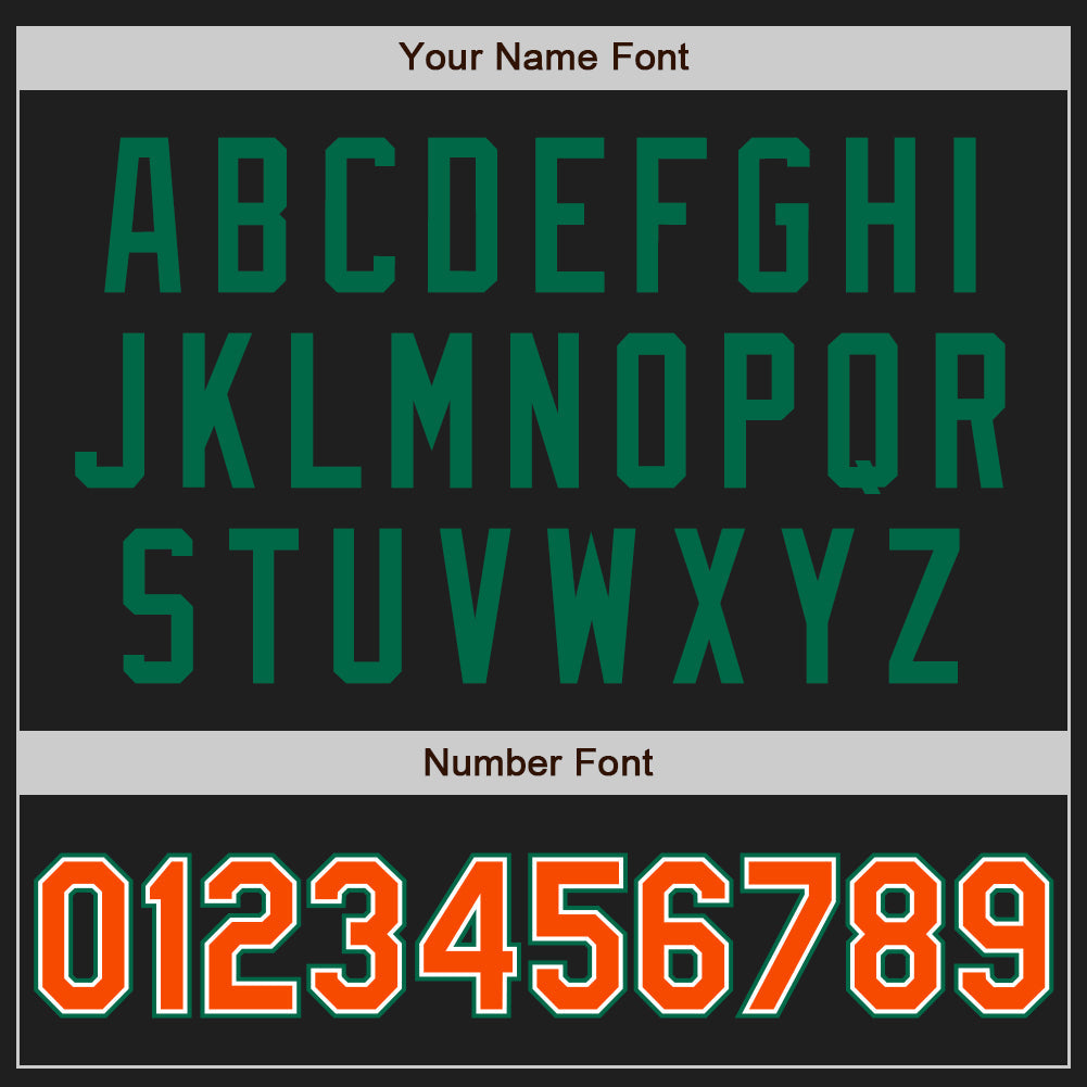 Custom Black Orange-Kelly Green Authentic Two Tone Baseball Jersey view 5