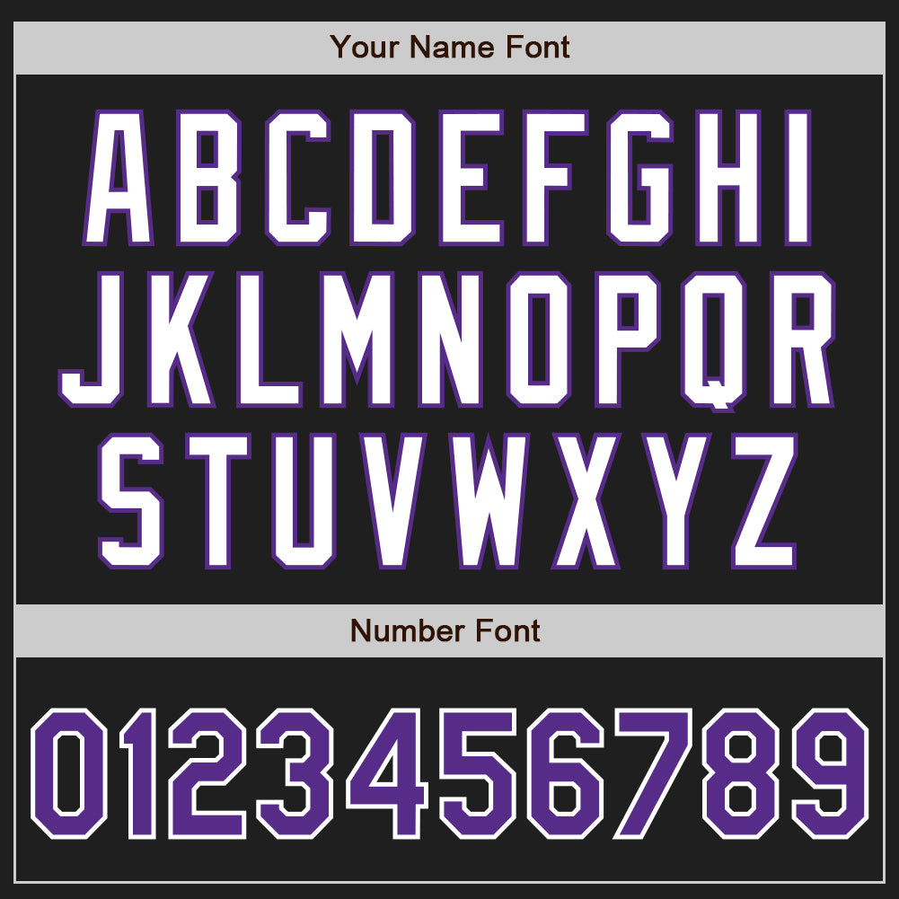 Custom Black Purple-White Authentic Two Tone Baseball Jersey view 5