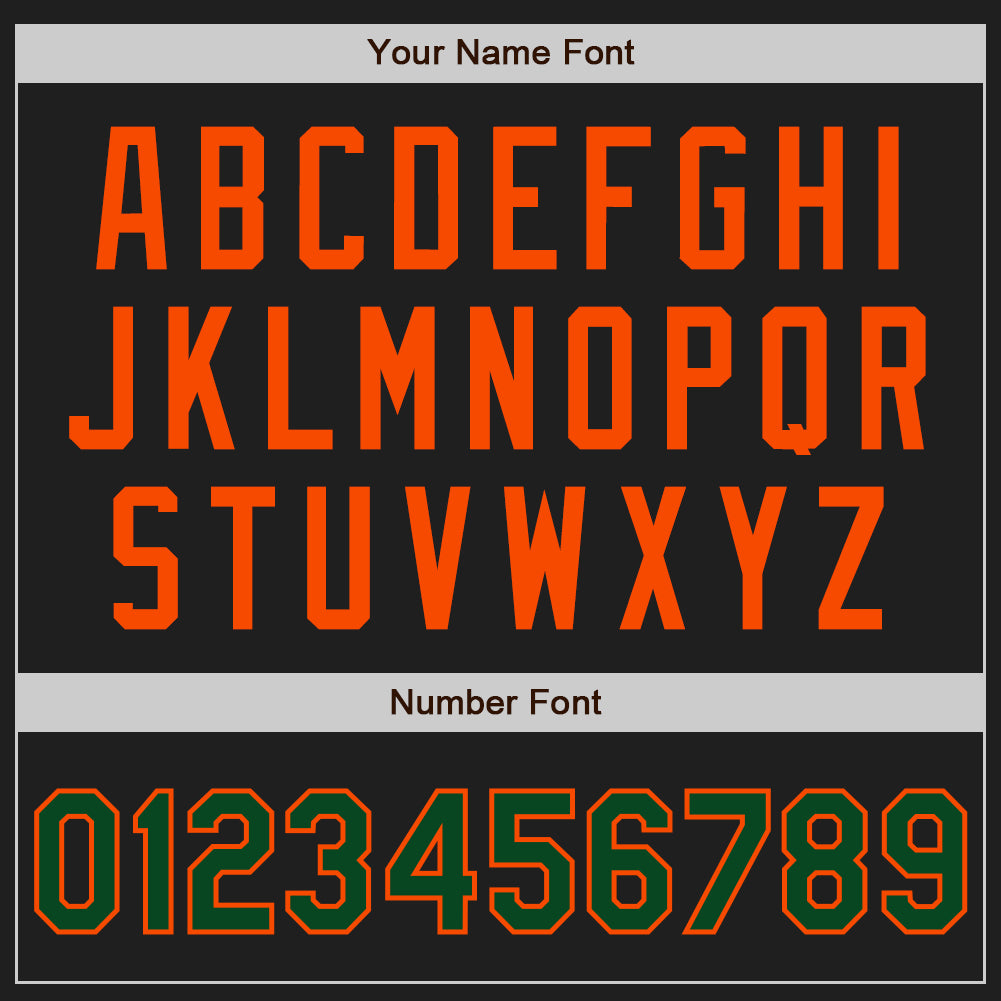 Custom Black Green-Orange Authentic Two Tone Baseball Jersey view 5