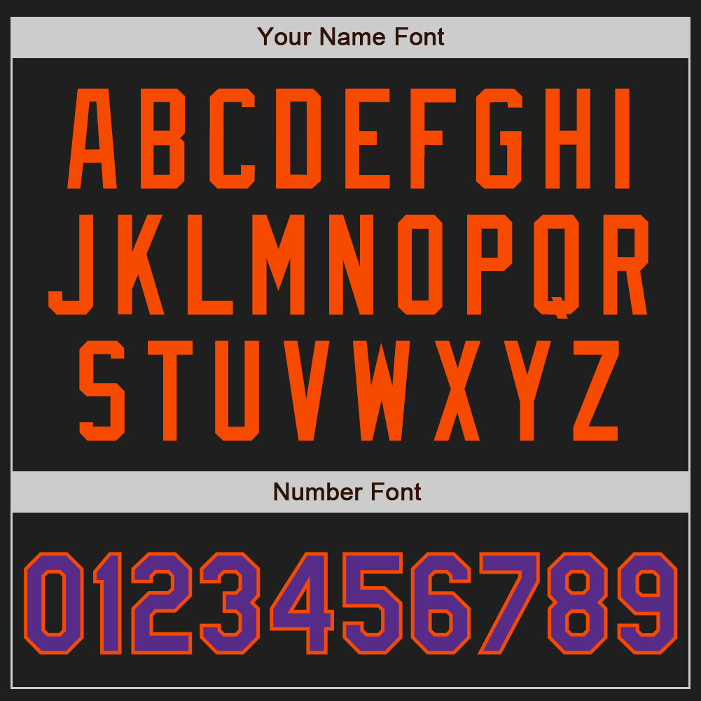 Custom Black Purple-Orange Authentic Two Tone Baseball Jersey view 5