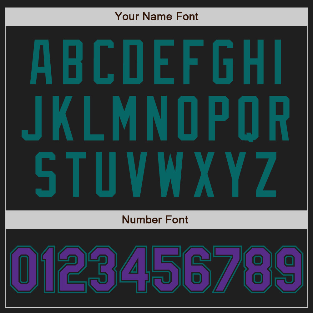 Custom Black Purple-Teal Authentic Two Tone Baseball Jersey view 5