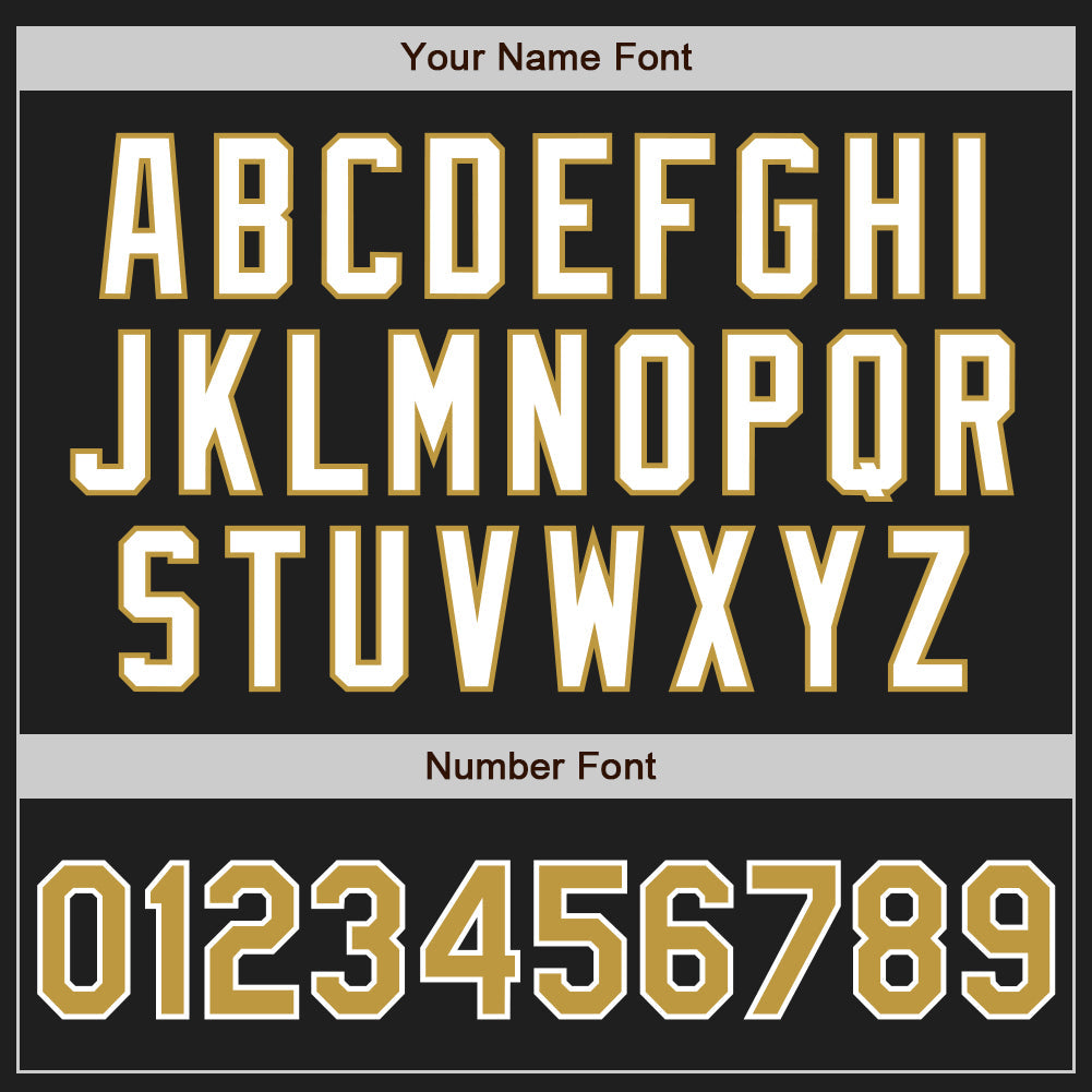 Custom Black Old Gold-White Authentic Two Tone Baseball Jersey view 5