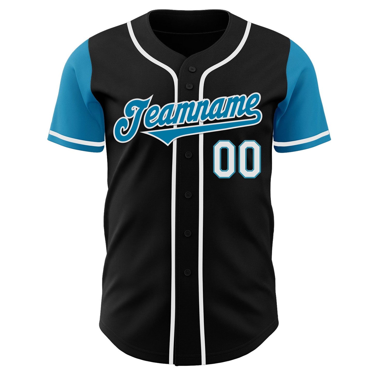 Custom Black Panther Blue-White Authentic Two Tone Baseball Jersey view 2