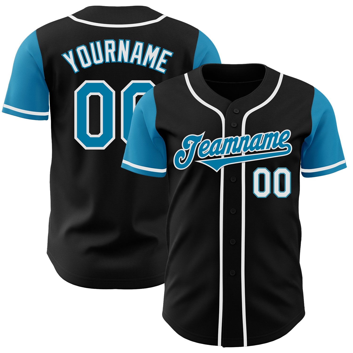 Custom Black Panther Blue-White Authentic Two Tone Baseball Jersey - Main View